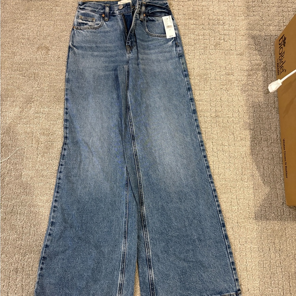 PacSun Blue Wide-Leg Flare Jeans